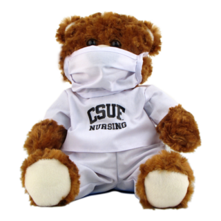 Bella Nursing Bear - White - Mask On